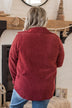 One Step Ahead Knit Button Top- Burgundy