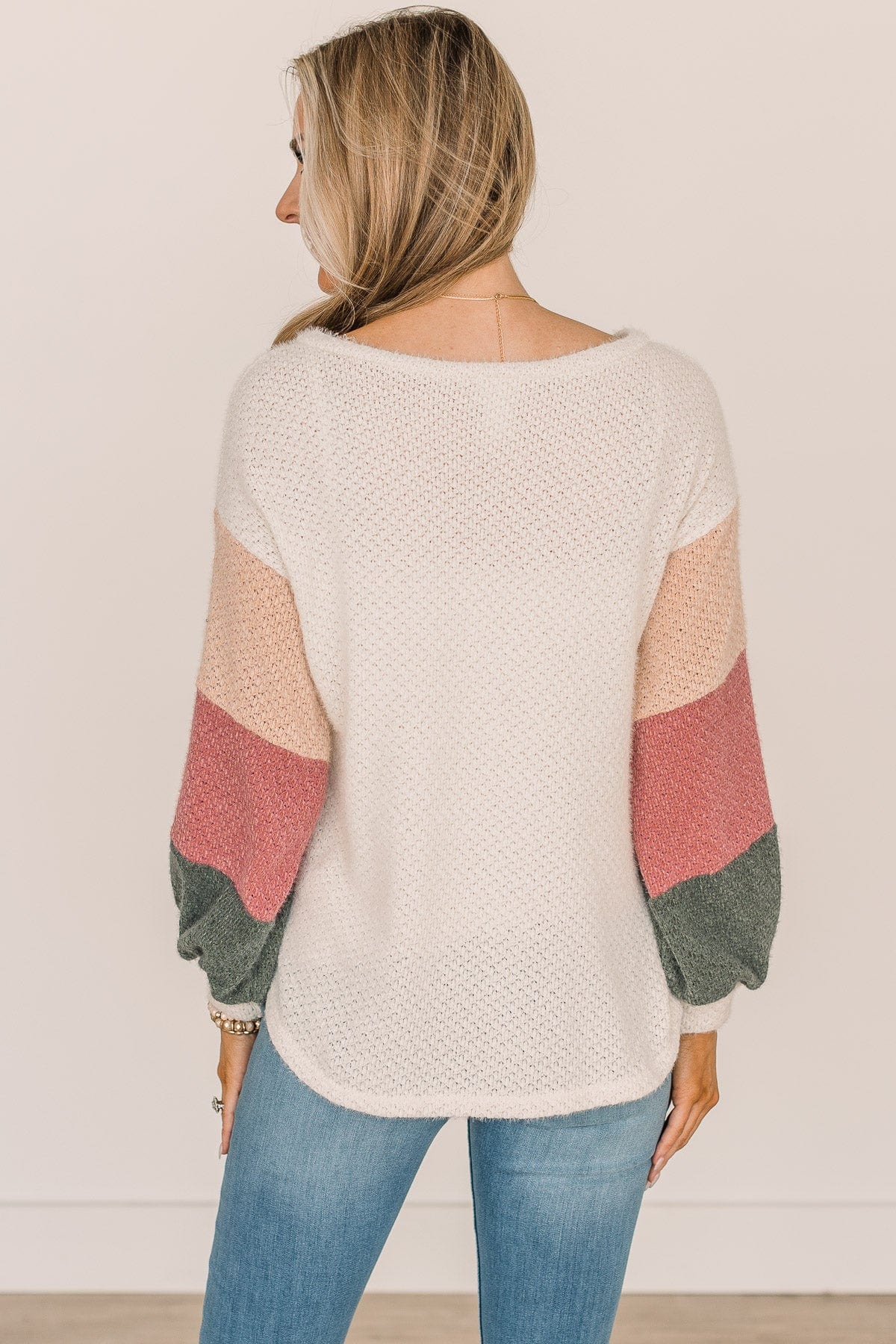Tell Your Story Button Knit Top- Cream