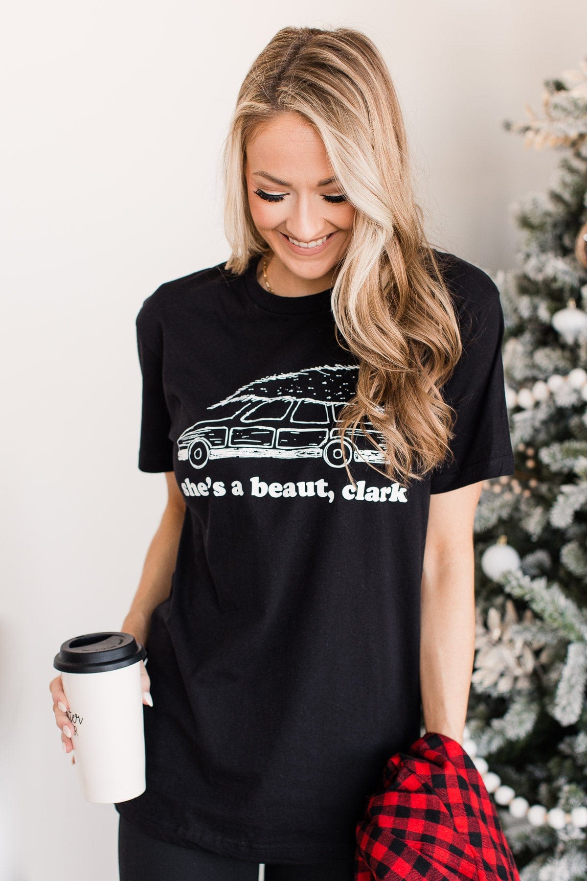 "She's A Beaut, Clark" Graphic Tee- Black
