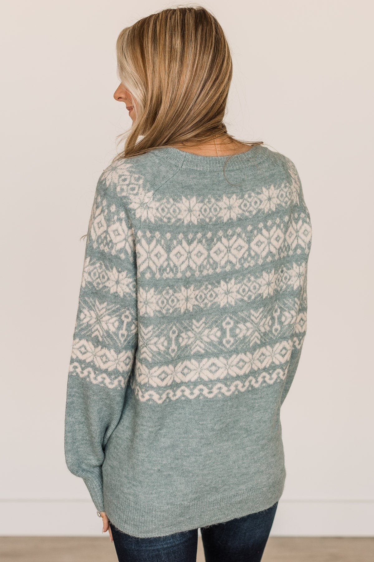 Winter Wonders Knit Sweater- Slate Blue