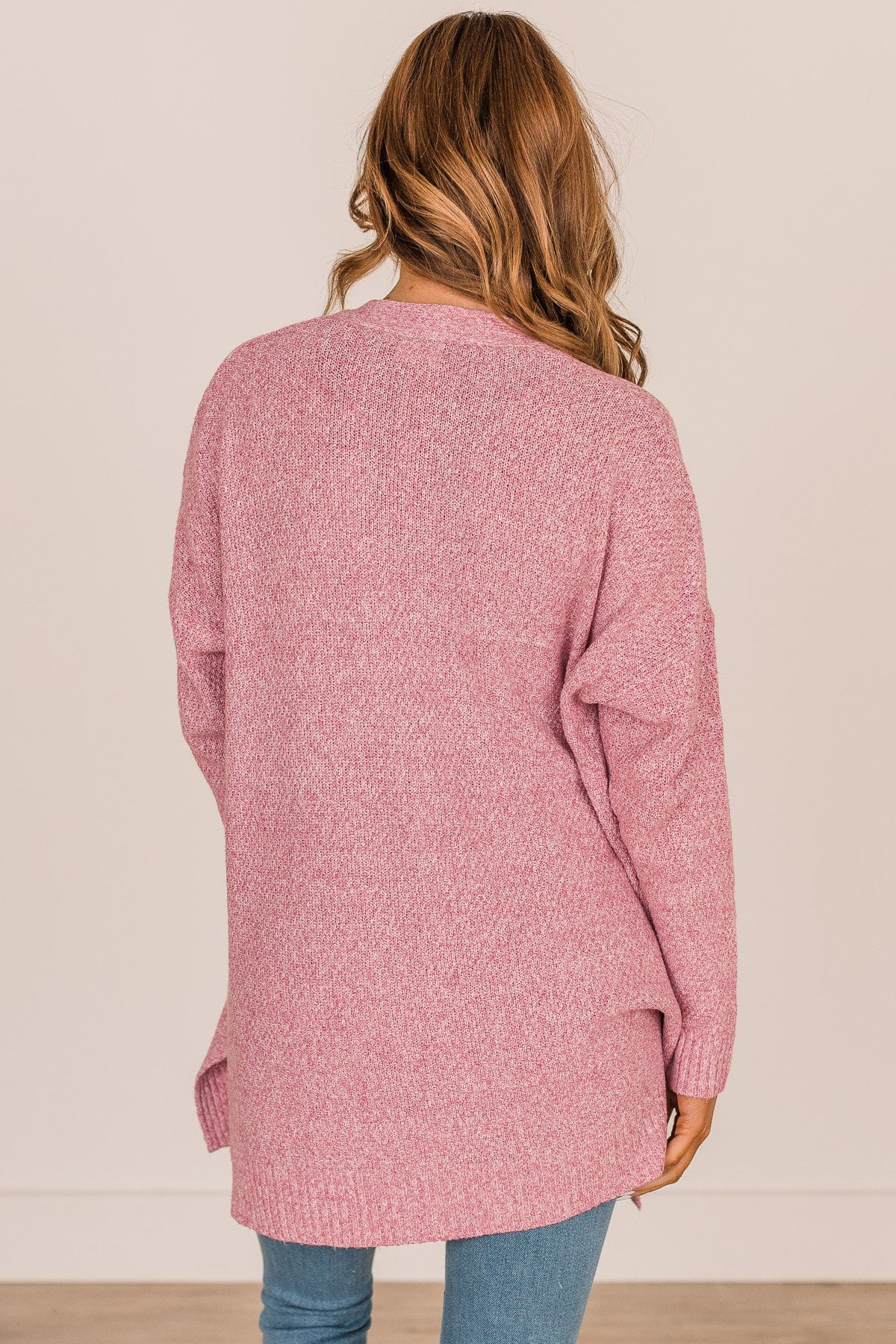 Cozy As Can Be Long Knitted Cardigan- Pink