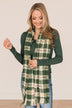 Welcoming Winter Plaid Oblong Scarf- Green