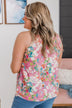 Watch Me Bloom Floral Tank Top- Pink