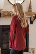 One Step Ahead Knit Button Top- Burgundy