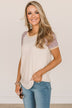 Before You Know It Knit Top- Cream & Purple