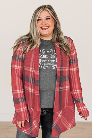Womens red sales plaid cardigan