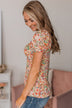 Bloom Again Short Sleeve Floral Top- Ivory