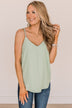 Making Big Plans Tank Top- Light Sage