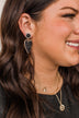 Romantic Allure Heart Dangle Earrings- Black