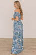Show Your Radiance Smocked Maxi Dress- Ivory & Blue