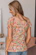 Bloom Again Short Sleeve Floral Top- Ivory