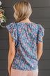 Keen On You Floral Blouse- Royal Blue & Pink