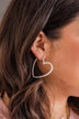 In The Name Of Love Dangle Heart Earrings- Silver