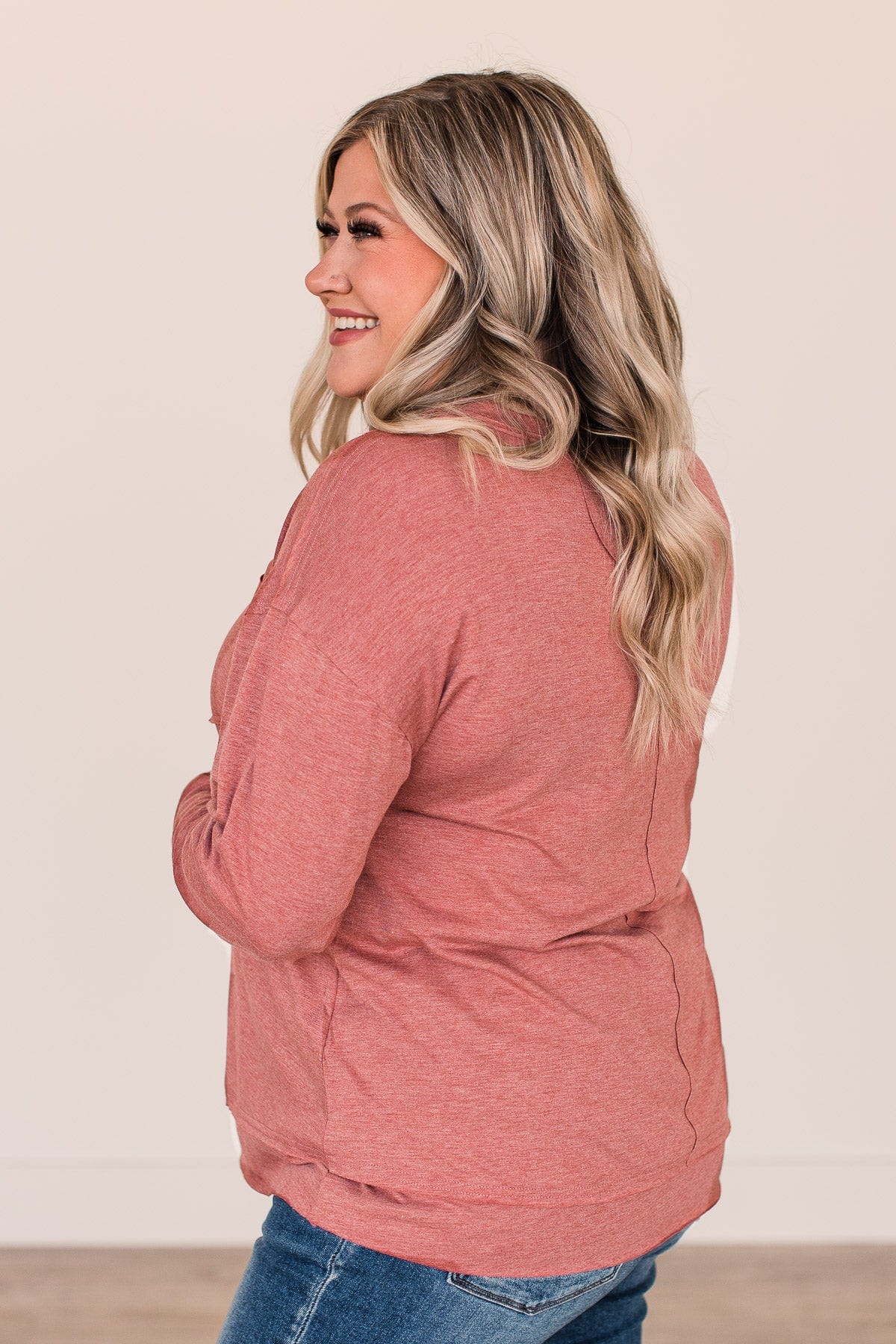 Sweet Like Pumpkin Pie Knit Top- Brick