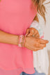 Love My Way Beaded Coil Bracelet- Pink
