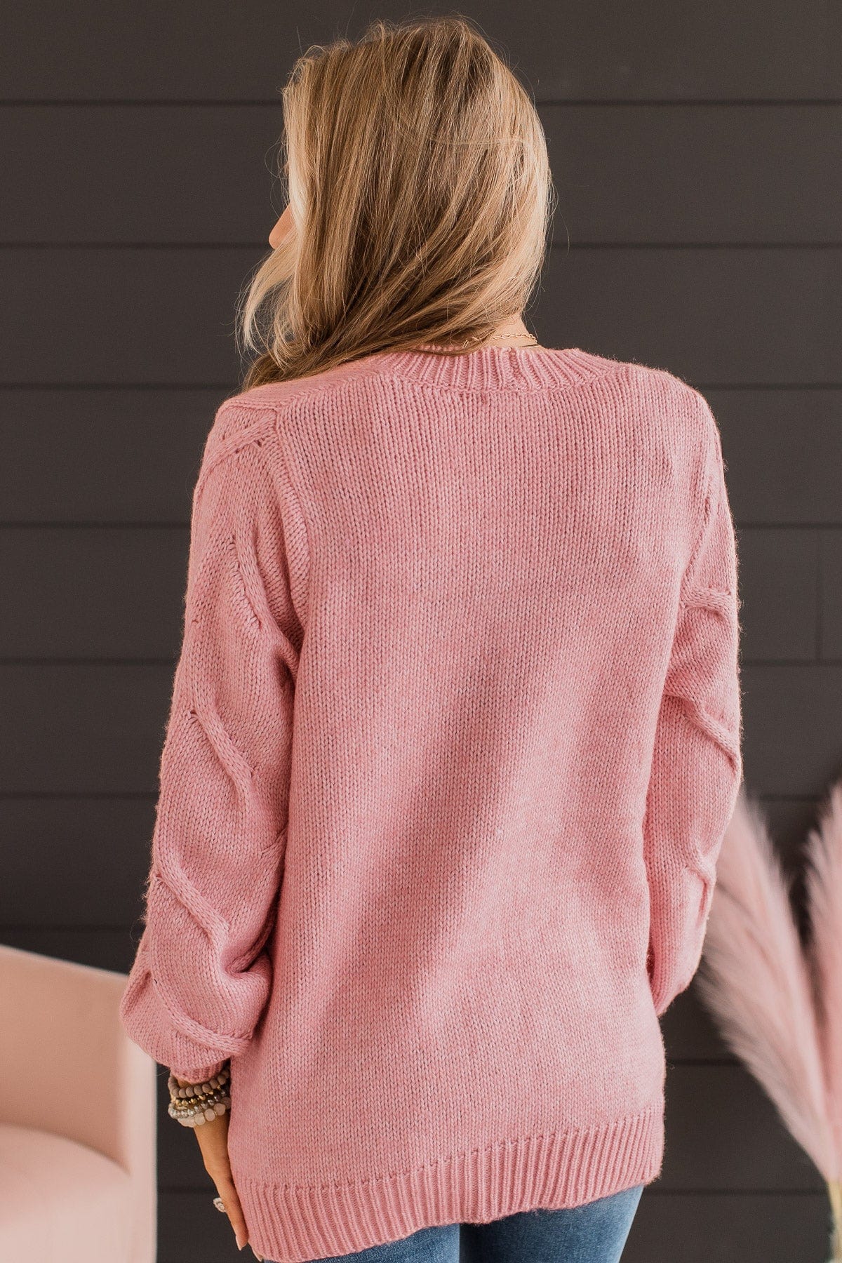 Make Your Own Path Knit Cardigan- Pink