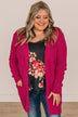 Take Another Look Popcorn Cardigan- Hot Pink
