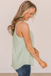 Making Big Plans Tank Top- Light Sage