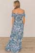 Show Your Radiance Smocked Maxi Dress- Ivory & Blue
