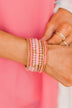 Love My Way Beaded Coil Bracelet- Pink