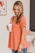 Vibrant Rays Short Sleeve Top- Coral