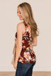 Keep It Up Floral Tank Top- Deep Burgundy