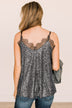 Stunning In Sequins Tank Top- Charcoal & Silver
