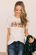 Christmas Coffee Cups Graphic Tee- Cream
