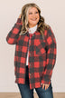 Cozy At The Cabin Plaid Button Top- Red