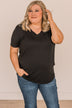 Living Simple V-Neck Top- Black