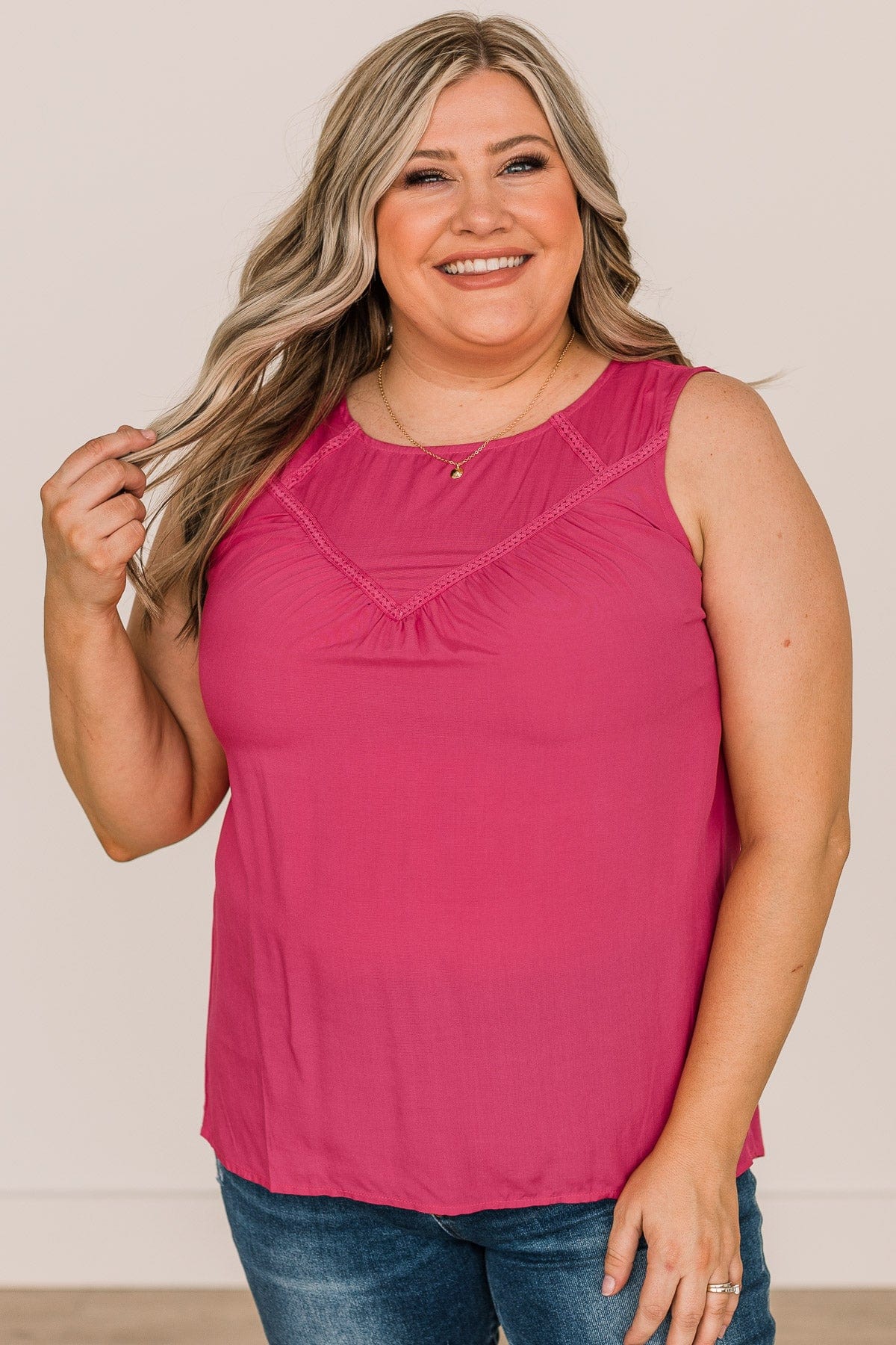 New Beginnings Tank Top- Hot Pink