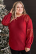 Special Moments Sequin Top- Deep Red