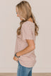 So This Is Love Striped Knit Top- Dusty Pink