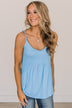 Bright As The Moon Babydoll Tank Top- Baby Blue