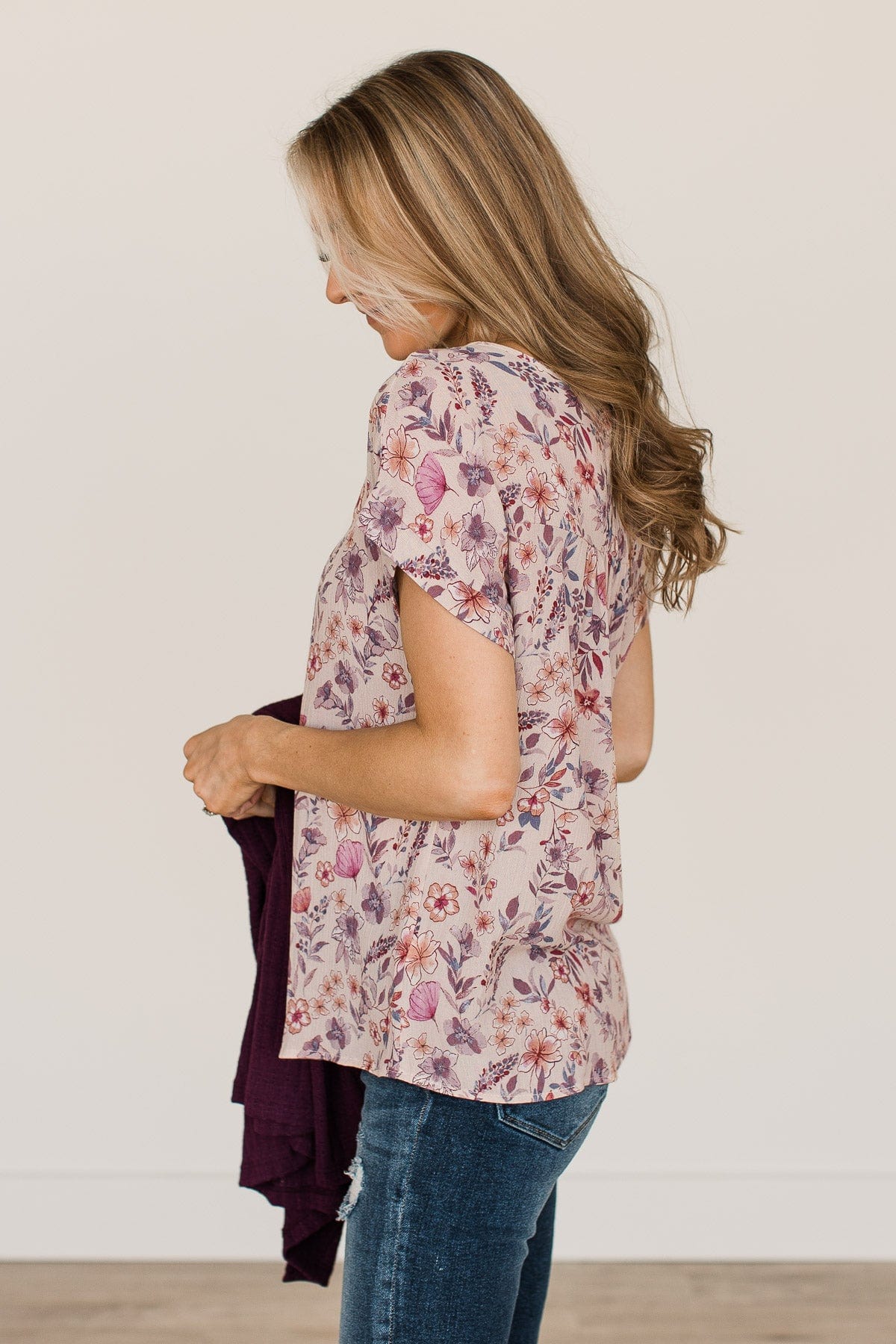 As You Can See Floral Top- Light Pink & Lavender
