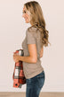 Casual Outings Short Sleeve Top- Taupe