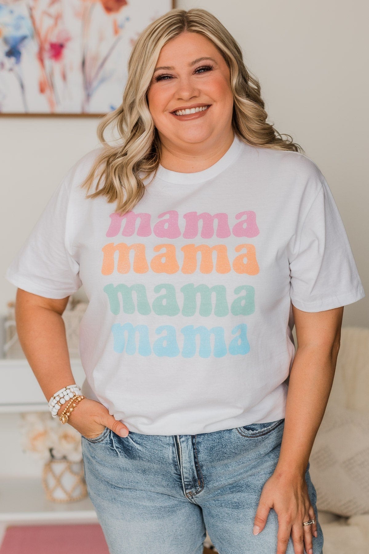 "Mama" Graphic Tee- White