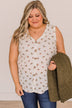 Wildflowers Bloom Floral Tank Top- Ivory & Pink