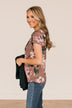Always On My Mind Floral Top- Mocha