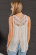 Well Loved Lace Tank Top- Ivory