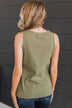 Never Looking Back Ribbed Knit Tank Top- Olive