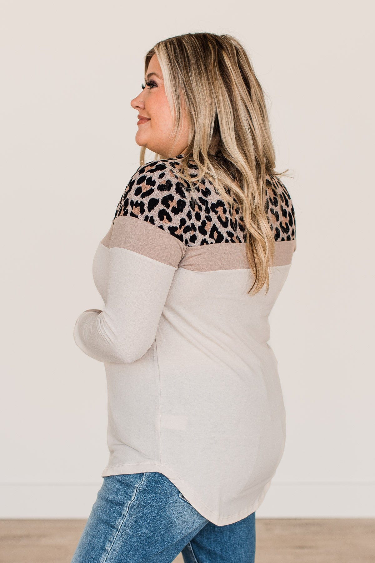 Staying Fierce Color Block Top- Beige & Mocha