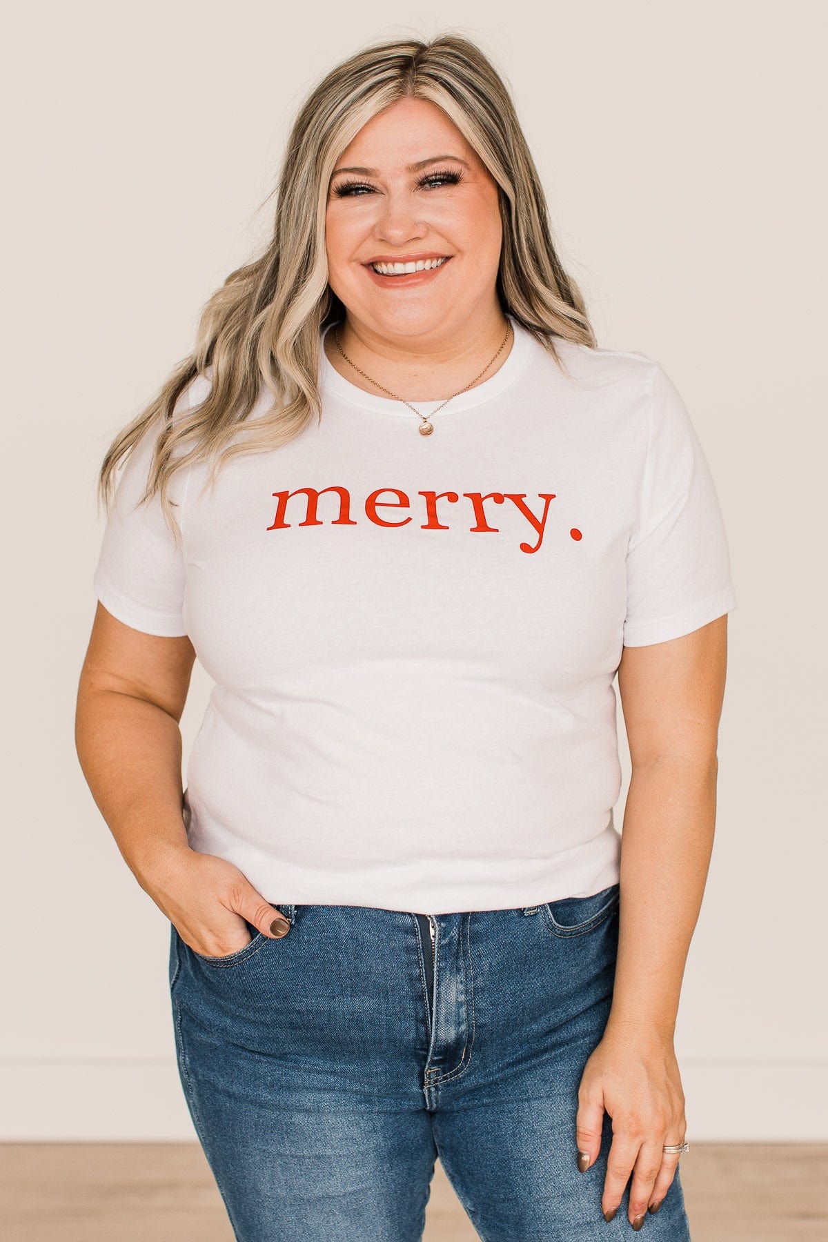 "Merry" Graphic Tee- White