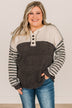 Winter Views Long Sleeve Knit Top- Charcoal