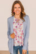 Comfortable With Myself Knit Cardigan- Periwinkle