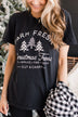 Festive "Farm Fresh Christmas Tree" Graphic Tee- Black