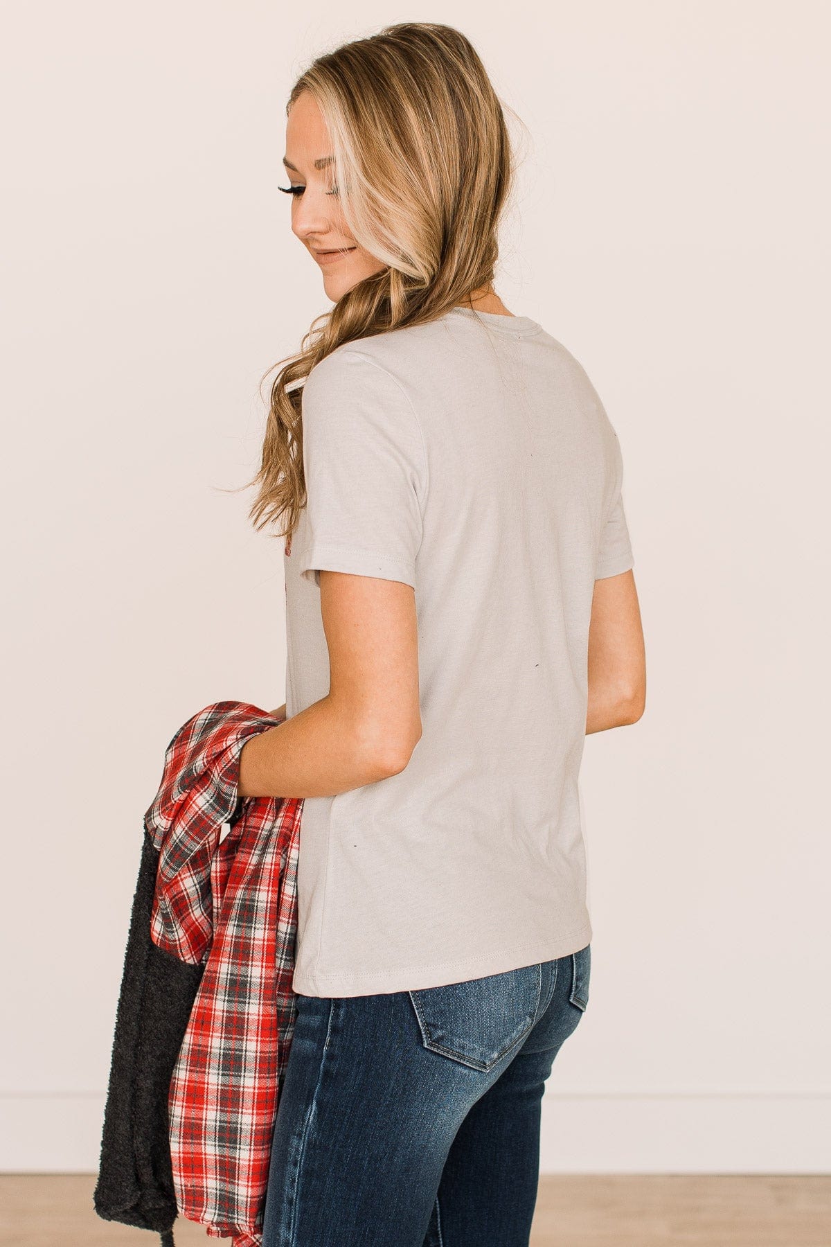"Santa Baby" Graphic Tee- Light Grey