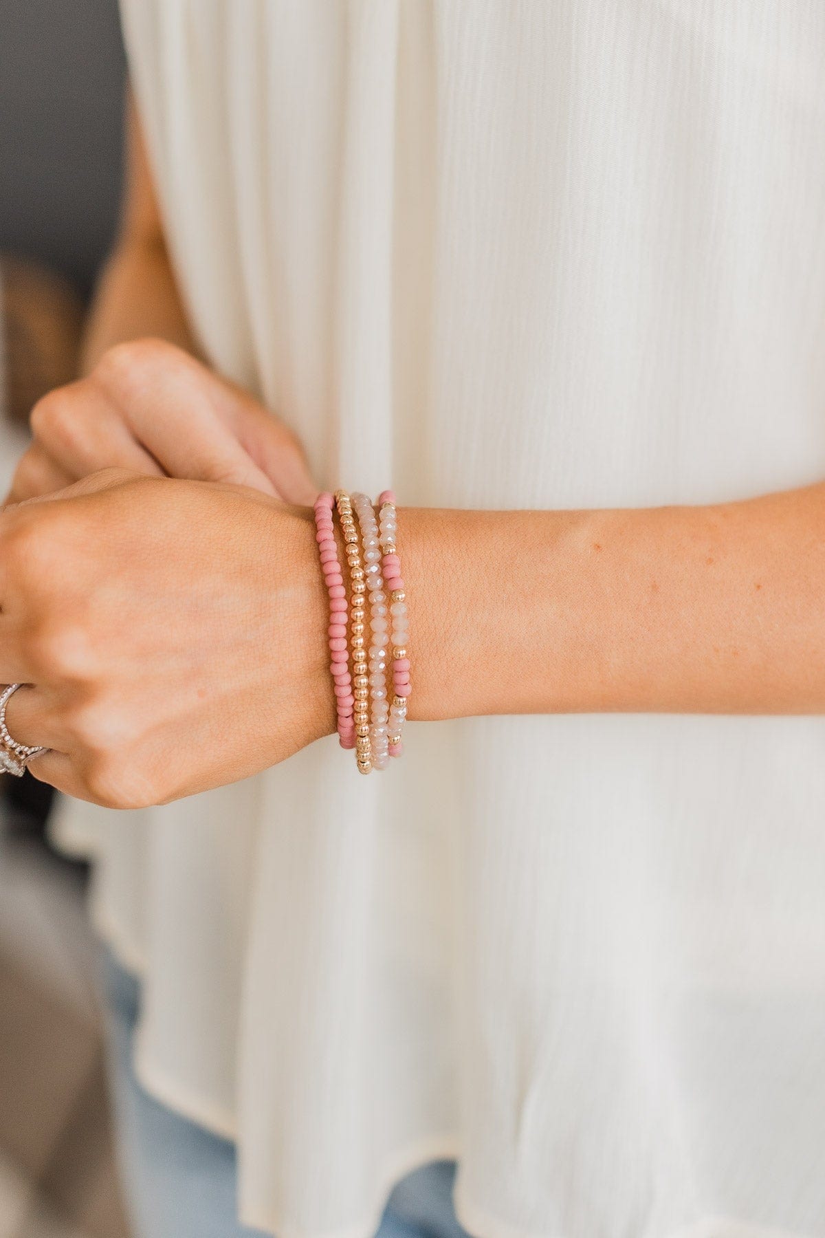Taking Over Stackable Bracelet Set- Pink