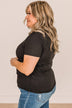 Without A Care Ribbed Knit Top- Black