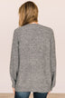 Walking Into Winter Plush Knit Cardigan- Charcoal